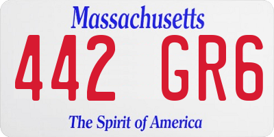 MA license plate 442GR6