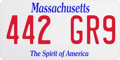 MA license plate 442GR9