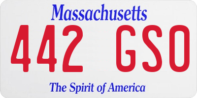 MA license plate 442GS0