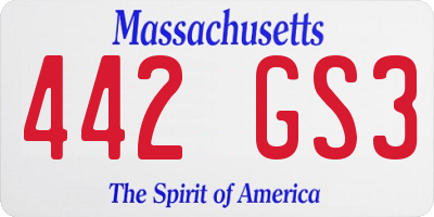 MA license plate 442GS3