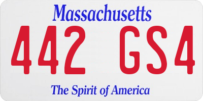 MA license plate 442GS4