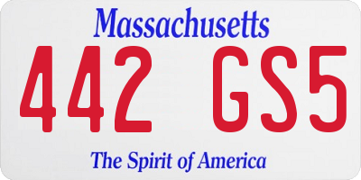 MA license plate 442GS5