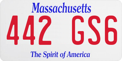 MA license plate 442GS6