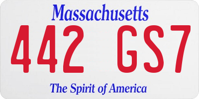 MA license plate 442GS7