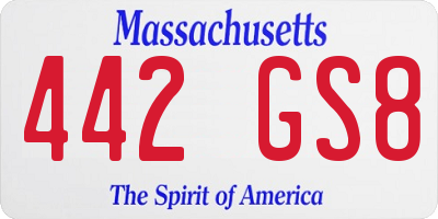 MA license plate 442GS8