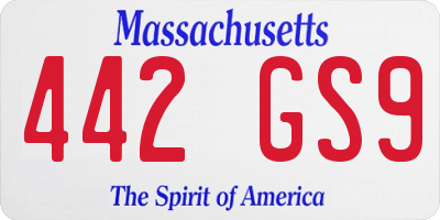 MA license plate 442GS9