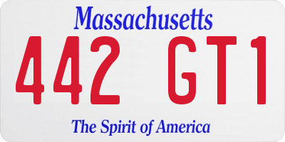 MA license plate 442GT1