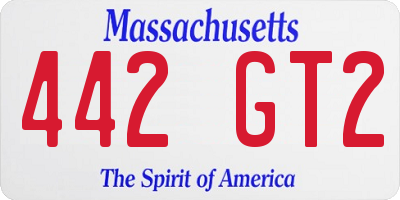 MA license plate 442GT2