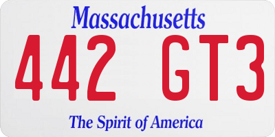 MA license plate 442GT3