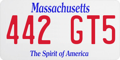 MA license plate 442GT5