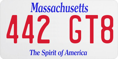 MA license plate 442GT8