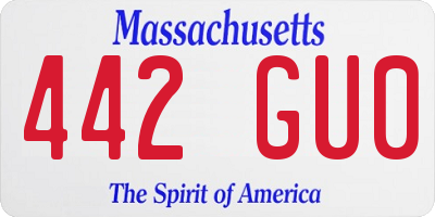 MA license plate 442GU0