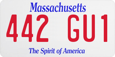 MA license plate 442GU1