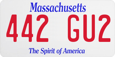MA license plate 442GU2
