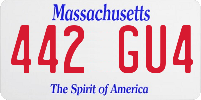 MA license plate 442GU4