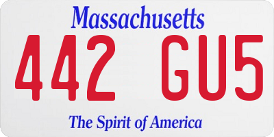MA license plate 442GU5
