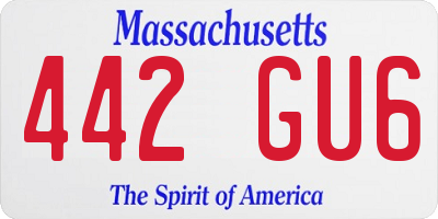 MA license plate 442GU6
