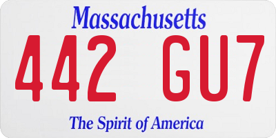 MA license plate 442GU7