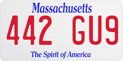 MA license plate 442GU9