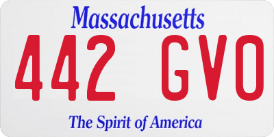 MA license plate 442GV0