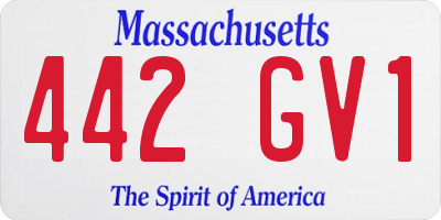 MA license plate 442GV1