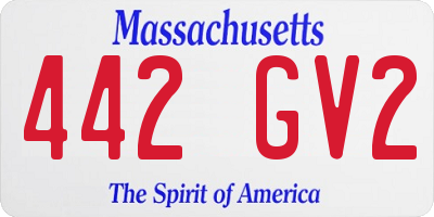 MA license plate 442GV2