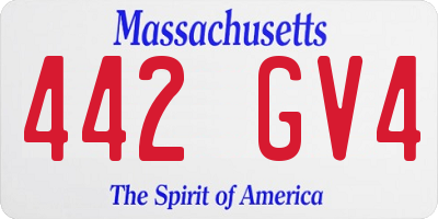 MA license plate 442GV4