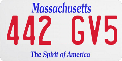 MA license plate 442GV5