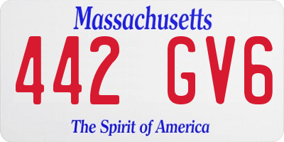 MA license plate 442GV6