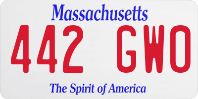 MA license plate 442GW0