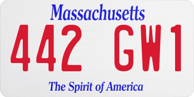 MA license plate 442GW1