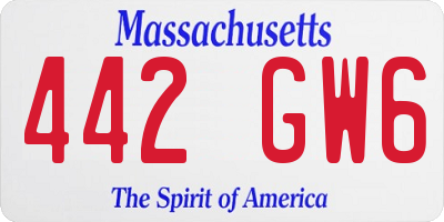 MA license plate 442GW6