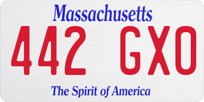 MA license plate 442GX0