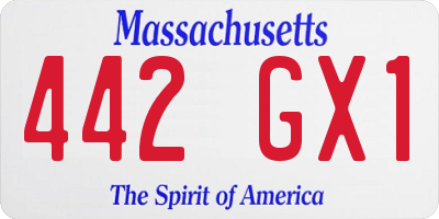 MA license plate 442GX1