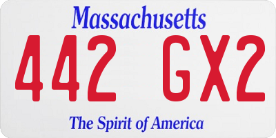 MA license plate 442GX2