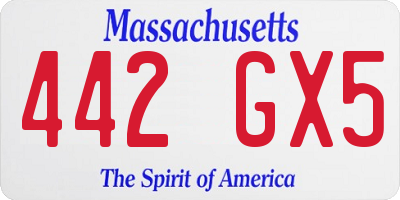MA license plate 442GX5