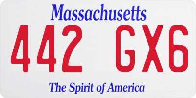 MA license plate 442GX6
