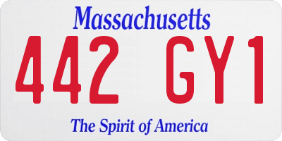 MA license plate 442GY1