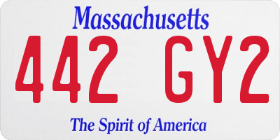 MA license plate 442GY2
