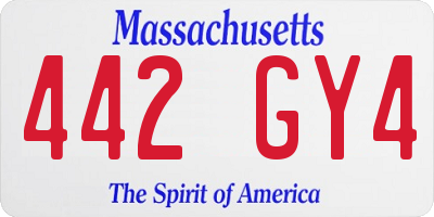 MA license plate 442GY4