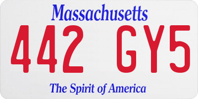 MA license plate 442GY5