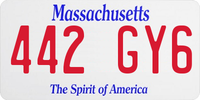 MA license plate 442GY6