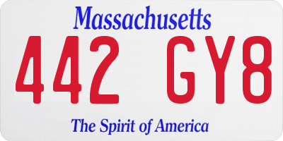 MA license plate 442GY8