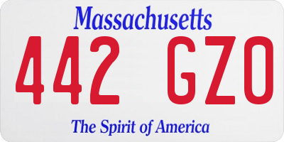 MA license plate 442GZ0