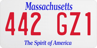 MA license plate 442GZ1