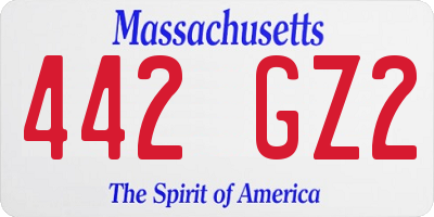 MA license plate 442GZ2