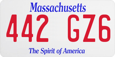 MA license plate 442GZ6