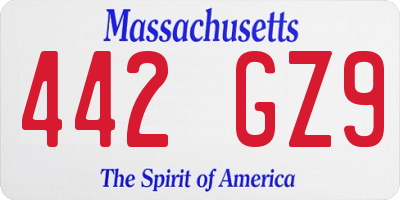 MA license plate 442GZ9