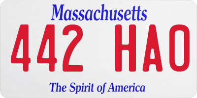 MA license plate 442HA0