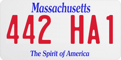MA license plate 442HA1